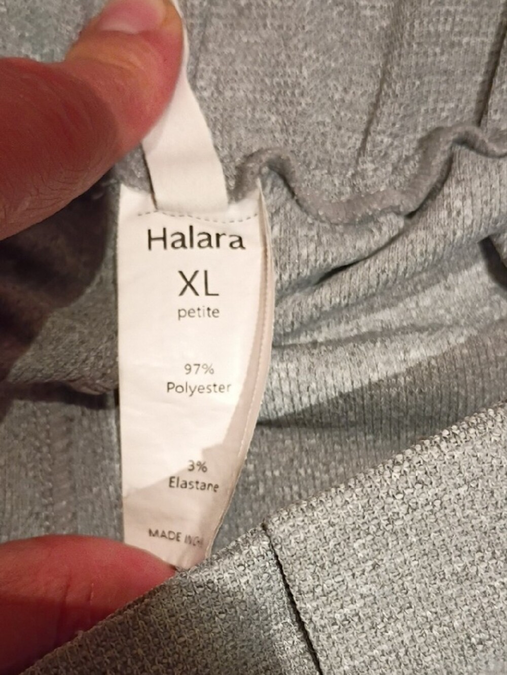 HALARA Light Gray Ribbed Knit Pants - Picture 2 of 3